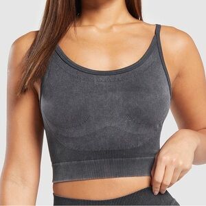 NWT Gymshark black acid wash midi tank